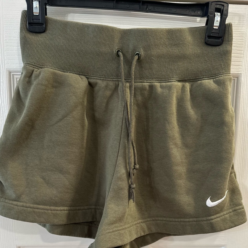 Nike Phoenix High Waisted Shorts Olive